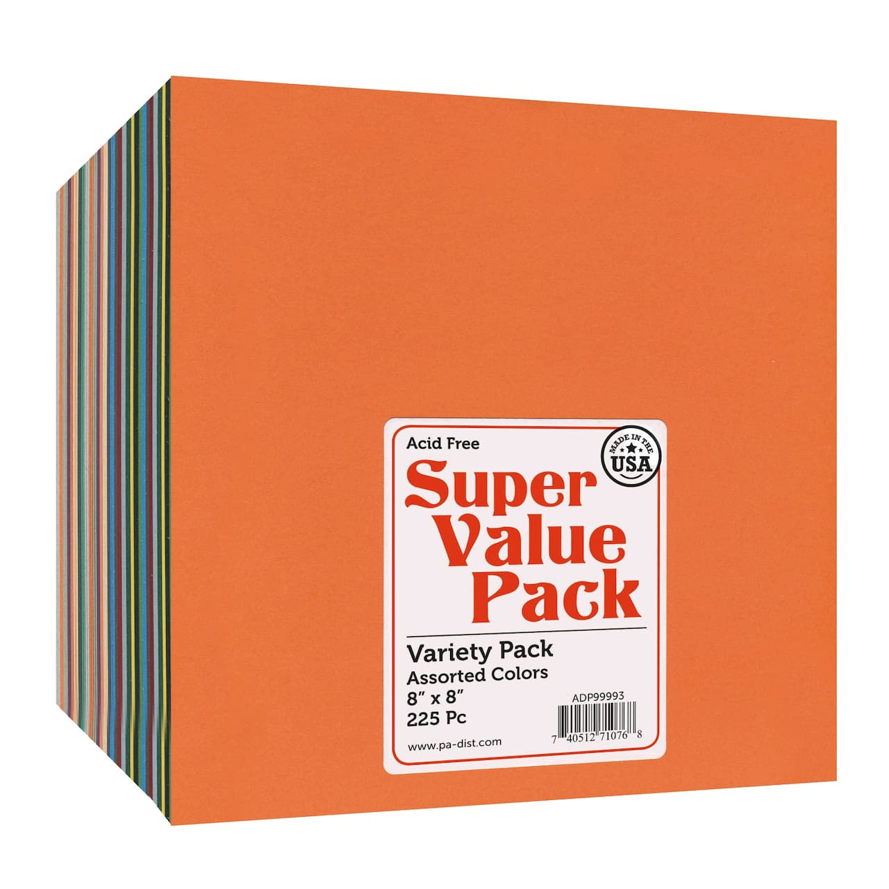 PA Paper™ Accents Super Value 8" x 8" Variety Pack Cardstock, 225 Sheets